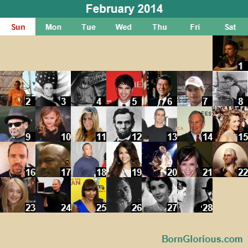 Famous People&rsquo;s Birthday Calendar, United States, (2014)
