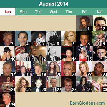 Famous People&rsquo;s Birthday Calendar, United States, (2014)